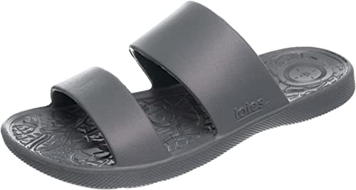 Image of totes womens Everywear Lightweight Waterproof Soft Hudson Slide Sandal, Mineral, 4.5 UK