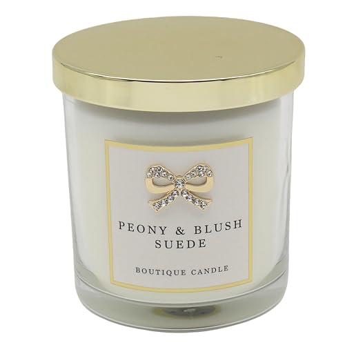 Lesser & Pavey Desire Aroma Peony Blush & Suede Candle – Festive Scented Candle in Decorative Glass Jar with 30 Hour Burn Time, Holiday Home Fragrance and Elegant Seasonal Gift for Relaxatio
