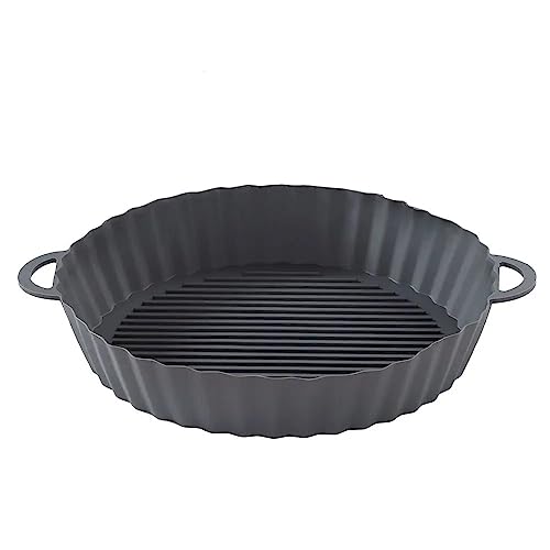 Forma Cesta de Silicone Para Air Fryer Reutilizável Antiaderente Com Alça (cores variadas)