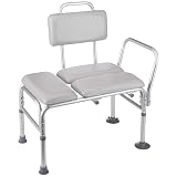 Homecraft Padded Bath Transfer Bench, Bath Chair Bathroom Aid, Stable due to Suction Cup Feet, Transfer/Mobility Aid for Elderly, Handicapped or Injur...
