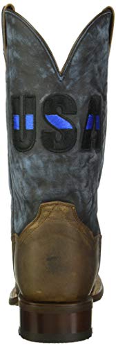 Dan Post Boots Mens Thin Blue Line Square Toe Casual Boots Mid Calf - Blue - Size 9 D #TOP2
