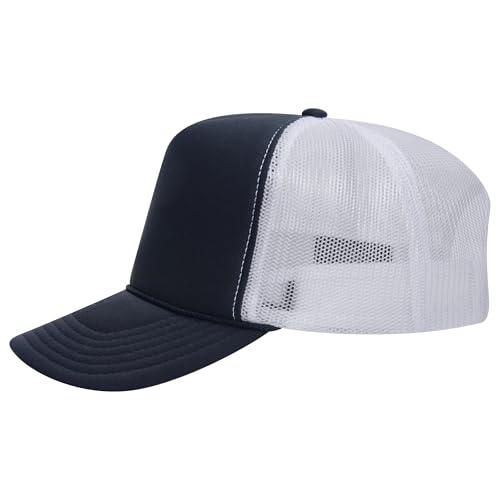 Image of OTTO Polyester Foam Front 5 Panel High Crown Mesh Back Trucker Hats in 97, Bulk, Wholesale