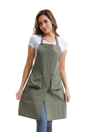 Nanxson Tablier de cuisine unisexe Tablier imperméable pour femmes avec bandeau réglable pour la peinture, le jardinage