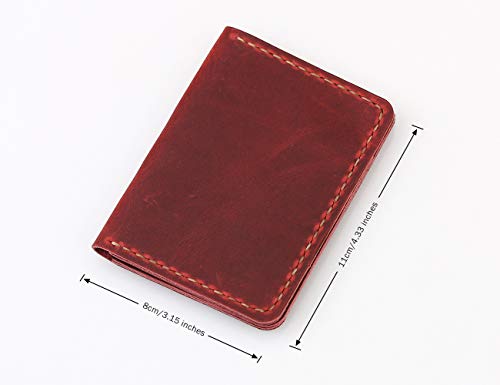 Robrasim Handmade Bifold Leather Wallet - Minimalist Leather Credit Card Wallet2