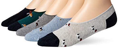 Amazon Brand - Goodthreads Men's 5-Pack No Show Socks, Doggo, One Size