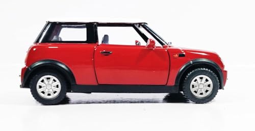 Image of SPITEN Mini Cooper 1:28 Diecast Scale Model Alloy Metal Pull Back Toy Car for Kids with Openable Doors & Light, Music Toy Vehicle for Kids - Colors as Per Stock - (Multicolour)