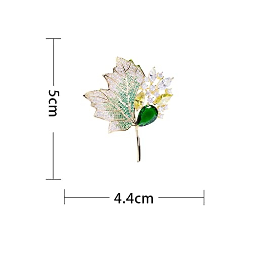 Broche feuille d'érable verte et jaune pour vos fêtes d'automne - 3
