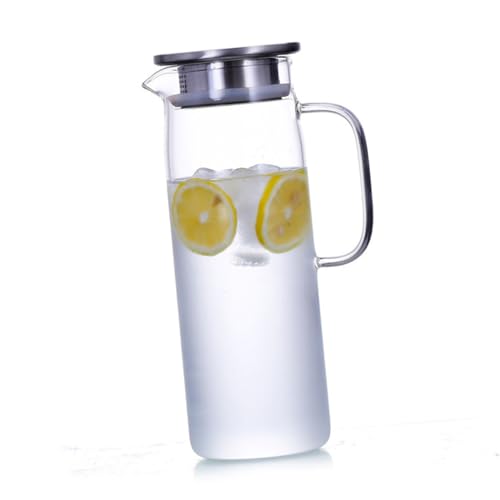 LOLIPPYY Jarra de Vidrio Resistente al Calor con Boca de Águila Antigoteo para Jugos y Bebidas Caseras Tetera Segura y Ligera para Uso Doméstico