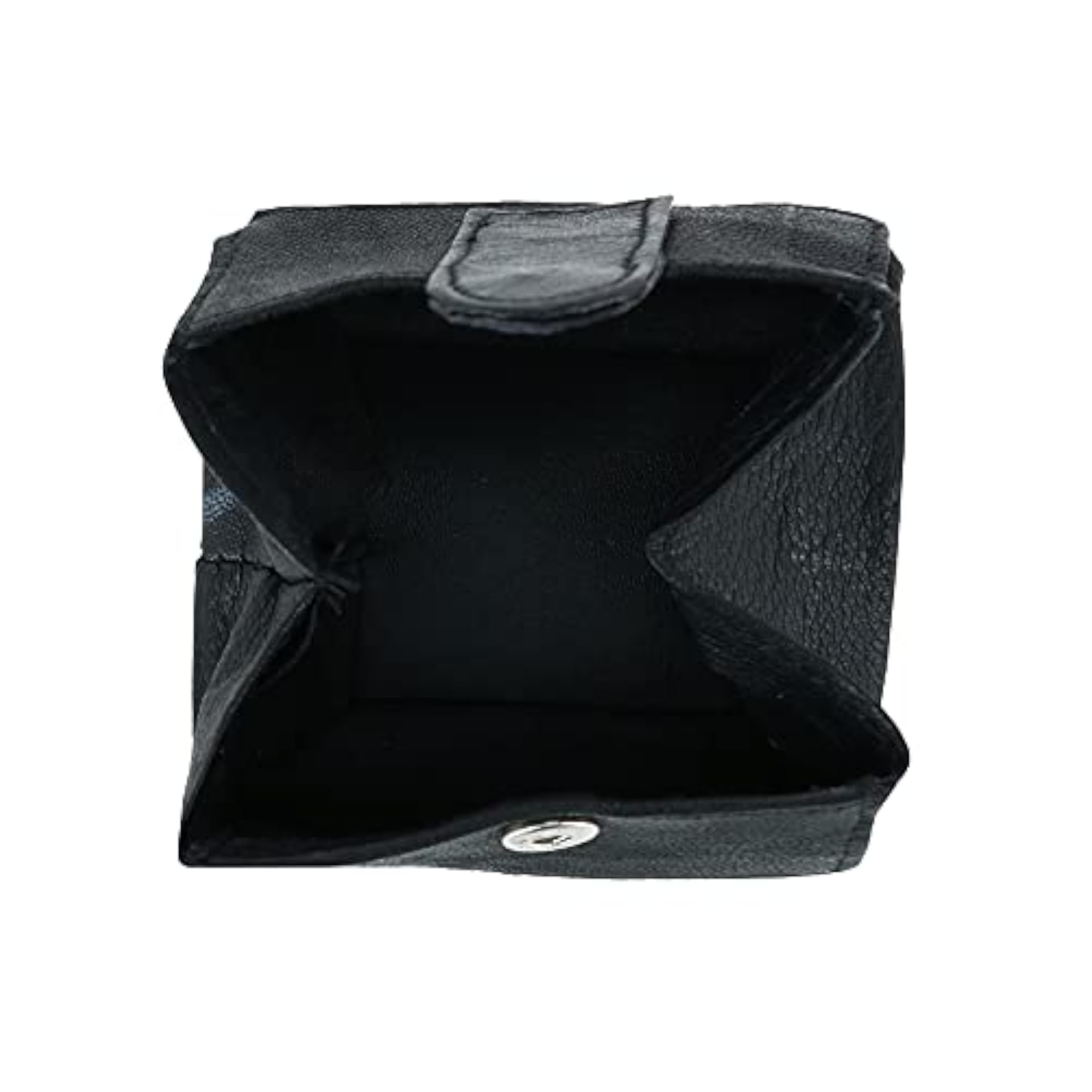 Leather Fold Up Coin Change Pouch with Snap Button Closure