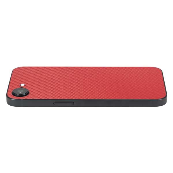 Skinit Decal Phone Skin Compatible with iPhone 16e - Red Carbon Fiber Specialty Texture Material Design
