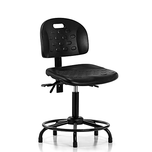 Image of Perch Ergonomic Industrial Chair with Handle and Stationary Caps, Desk Height