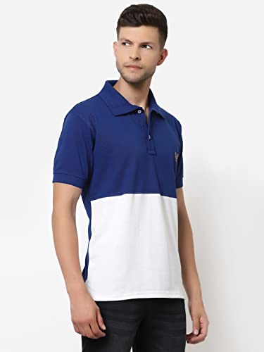 Image of UZARUS Mens Solid Cotton Regular Fit Polo T-Shirt