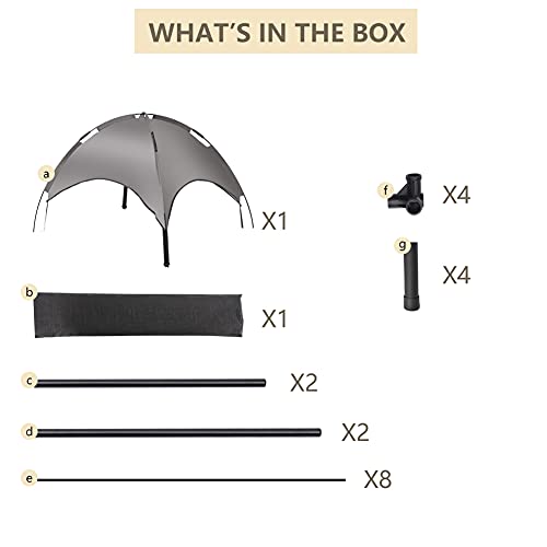 Zooba 31" Elevated Outdoor Dog Bed With Canopy, Cooling Raised Pet Cot With Removable Sunshade For Camping, Deluxe 600D Pvc With 2X1 Textilene With Carrying Bag #TOP4