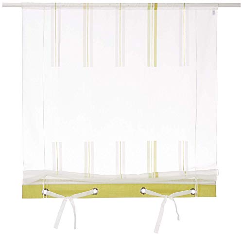 Store bändchenraffrollo bloquer reflets soleil rideau vert beige 100x135 - 2