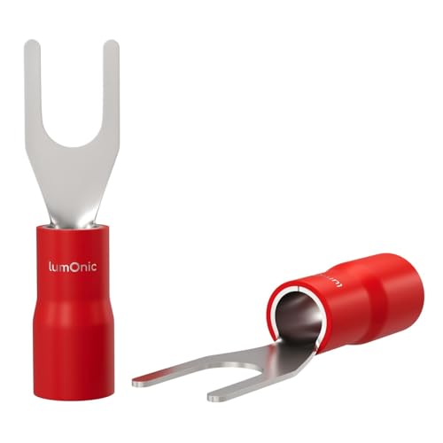 25x Capocorda a forcella parzialmente isolato 0,5-1,5mm² Diametro del foro M3 Rosso Capocorda ad anello Rame stagnato