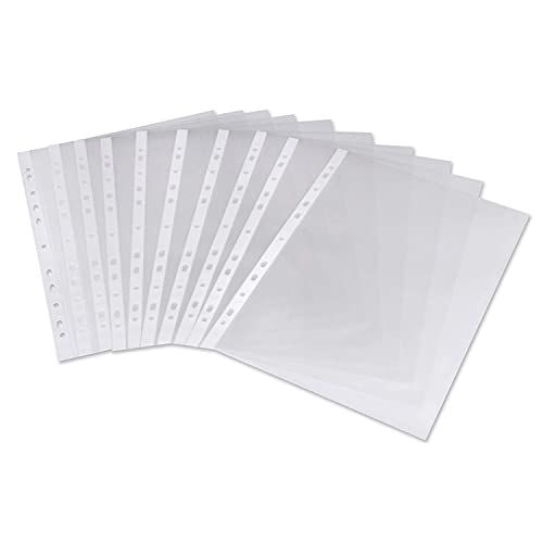 Centrum® A4 60 Micron Glass Clear Transprent Strong Punched Polypockets Poly Pockets Plastic Wallet Sleeve (Pack of 100)