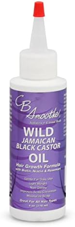CB Smoothe Wild Jamaican Black Castor Oil - Hair Growth Formula with Biotin, Niacin & Rosemary - Promotes Scalp Circulation & Natural Growth - Lightweight, Non Greasy Formula - 4oz Bottle