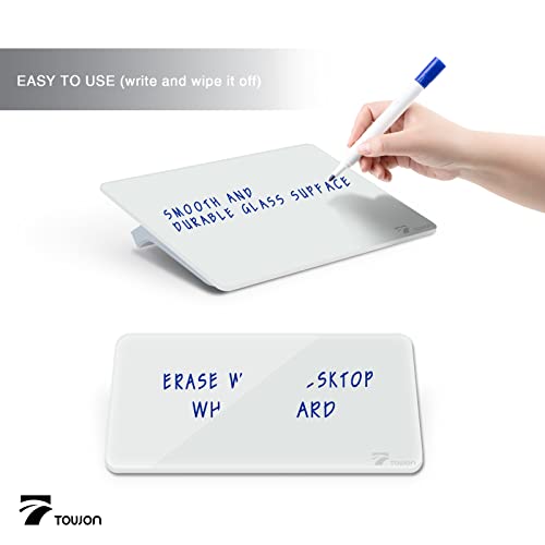 Towon Glass Dry Erase Board, Desk White Board With Standing, Mini Whiteboard Easel Pad Set, Stenography Artifact For Office, Home And School Supplies, 8 X 6 Inches #TOP2