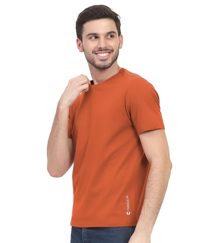 Image of Freecultr Truly Classic Organic Men's Cotton T-Shirt | Solid Round Neck Half Sleeve | Plain Stylish t Shirts | Regular Fit | Casual Comfortable T Shirt for Man