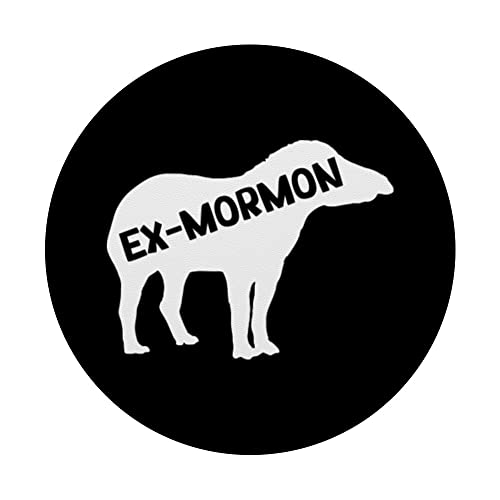 Ex Mormon Tapir Horse LDS Exmo Ex-Mormon PopSockets Swappable PopGrip, Black - Image 3