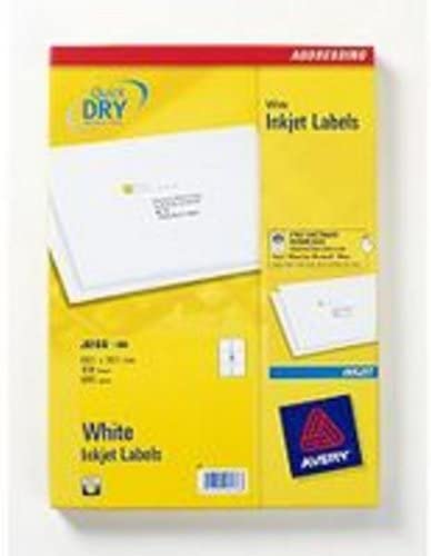 AVERY - Confezione da 600 etichette di spedizione autoadesive. Personalizzabili e stampabili da incollare su busta/cartone/oggetto. Formato 99,1 x 93,1 mm. Stampa a getto d'inchiostro. (J8166-100)