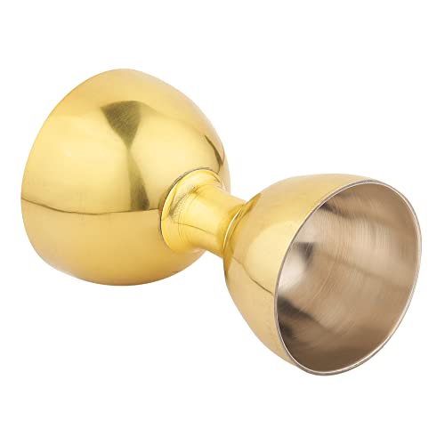 Image of Anything & Everything Stainless Steel Premium Peg Pourer Jigger Cup, Alcohol Whisky Wine Cocktail Shot Glass Perfect for Home Bar Double Side Tool (Gold)