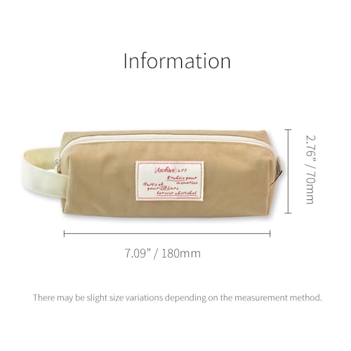 Image of Monolike Sand Beige Archive Block Pen Case - Pencil Pouch, Portable Pencil Bag, Office Pouch Case