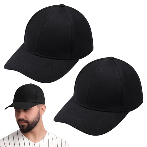 Breathffy 2 Pieces Faraday Protection Hat Black Hat for Women Men, 5g, 4g, 20.47-24.02 Inch/ 52-61 cm