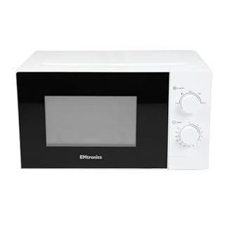 EMtronics 20 Litre 700W Manual Control Microwave with 5 Power Levels, Defrost Function, 35 Minute Timer and Cavity Light - White