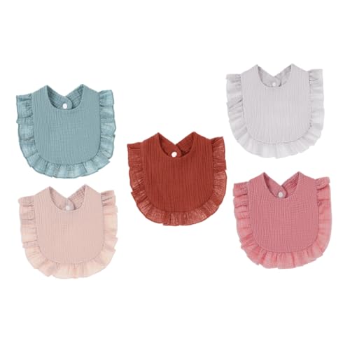 Toddmomy 5 Piezas babero ligero tela para eructar muselina babear pequeño Suave suministros para comer para pequeños comiendo suministros algodón