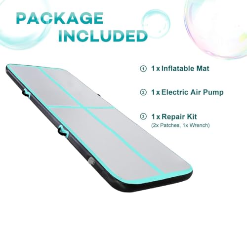 KIKILIVE Airtrack, 4m (Farbe Türkis-schwarz) - 3