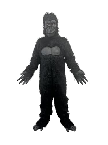 Costume de gorille complet pour homme - Mascotte de singe en fourrure avec mascotte mains et pieds - Pour Halloween, cosplay, fête, carnaval