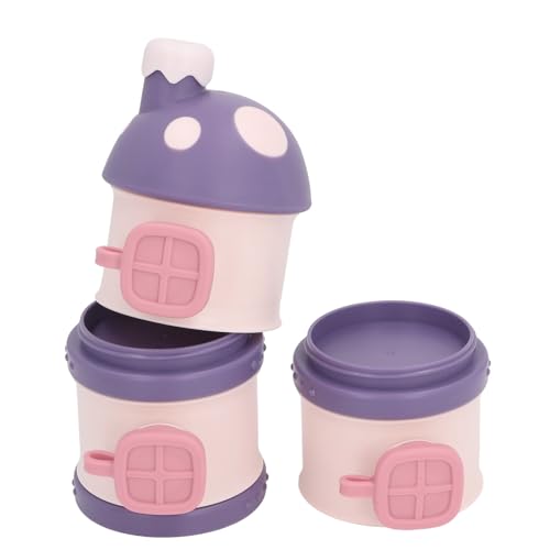 Fdit Soporte de Fórmula Multicapa Apilable, Dispensador de Leche en Polvo Portátil a Prueba de Fugas para en Movimiento, Material PP (Violeta)