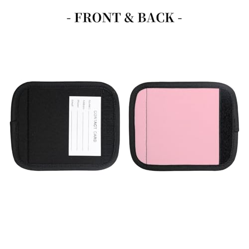 2 Pcs Luggage Handle Wraps, Solid color pink Print Grip Handle Cover/Travel Bag Identifier for Suitcase Accessories4