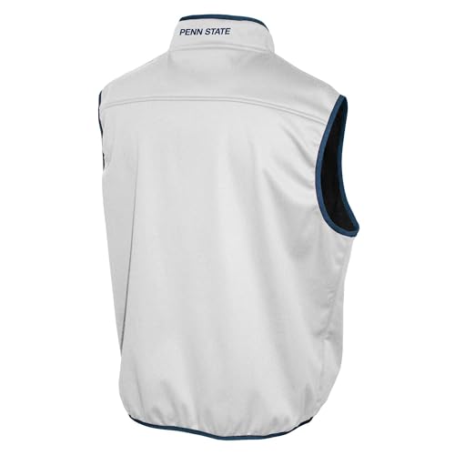 2Bhip NCAA Penn State University Adult Mens College White Mock Neck Softshell Full Zip Sleeveless Vest Jacket2