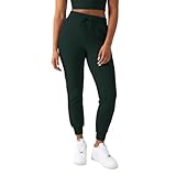 YITTY Active Women's Ultraluxe High-Waist Jogger Pant, Athleisure, Draw-String, Breathable, Pockets, Everpine, L, Regular