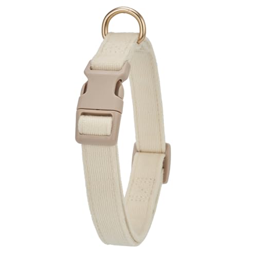 Petiry Comodo collare per cani grande, delicato sulla pelle, fibbia in plastica resistente per cani femmine, bianco, L