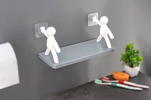 JAPZIYA Multi Purpose Wall Mounted Bathroom Accessories Stand with Strong Self Adhesive Wall Mount Sticker Bathroom Floating Organizer Holder for Kitchen, Bedroom, Living Room [ Multi Color ] (B0BV2SJ62Z) Amazon Price History, Amazon Price Tracker