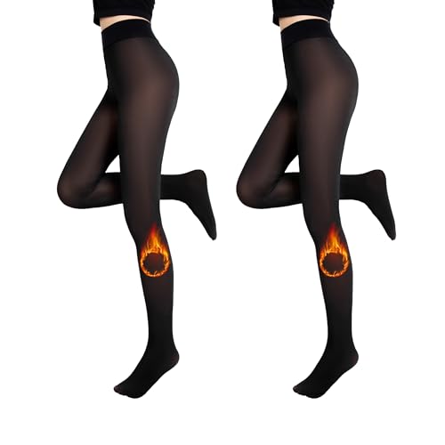 Image of EABERN Fleece Lined Tights Women-Fake Translucent Warm Pantyhose Leggings,Women Thermal Tights for Winter