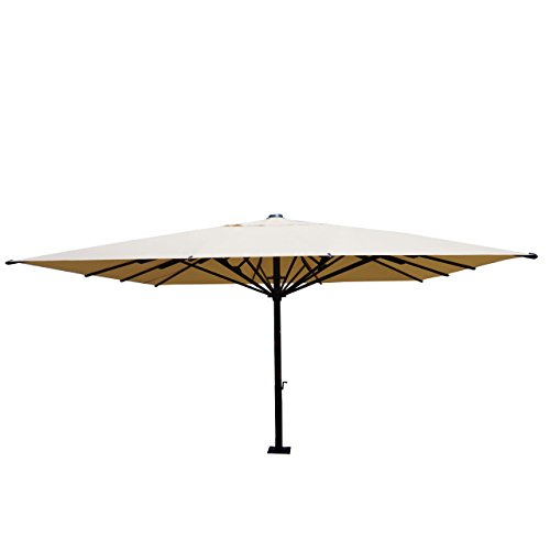 Mendler Gastronomie-Luxus-Sonnenschirm HWC-D20, XXL-Schirm Marktschirm, 5x5m (Ø7,2m) Polyester/Alu 90kg - creme