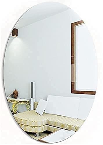 GVG Mart Oval Acrylic Wall Mirror Sticker 20 x 30 cm, Self Adhesive Non-Glass Mirror for Bathroom, Bedroom, Living Room, Tiles & Home Decor, Silver-image-36