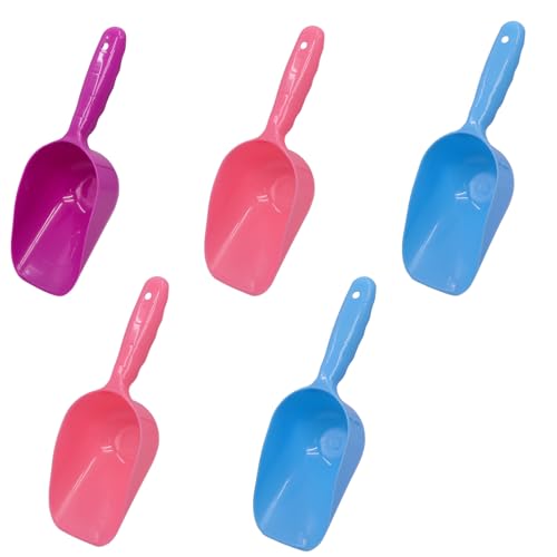 PENCK 5 Pack Dog Food Scoop, Multi Purpose Plastic Food Scoop, Small Puppy Cat Bird Rabbit Pet Food Scoop, Garden Soil Scoop for for Transplanting, Random Color