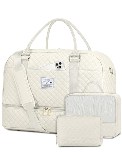 Travel Weekender Bag with Shoe Compartment for Women