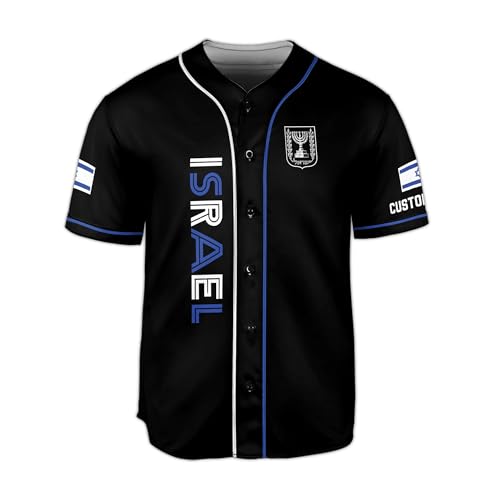 Camiseta personalizada de béisbol Israel para hombre, jersey Israel para hombre, jersey de fútbol Israel, jersey de béisbol Israel miniatura 4