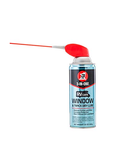 3-IN-ONE RVcare Window & Track Dry Lube with SMART STRAW SPRAYS 2 WAYS, 10 OZ