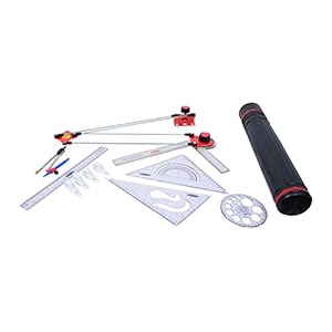TECHNOSIGMA Engineering Kit 2 (Mini Drafter, Sheet Container, Engineering Compass, Ruler, Set Square, Pro Circle, 4 Drawing Board Clips) Set of 7 Items