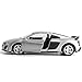 RMZ City 1:36 Audi Diecasting Alloy Car Model R8 Toy Car, Pull Back Vehicles Toy Car for Toddlers Kids Boys Girls Gift Silver
