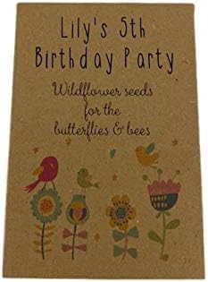 Birthday Seed Packets x 10 £5 Wildflower Party Bag Fillers Personalised with Your Child's Name & Birthday 1st Class Postage
