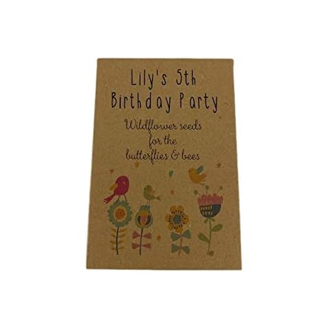 Birthday Seed Packets x 10 £5 Wildflower Party Bag Fillers Personalised with Your Child's Name & Birthday 1st Class Postage Cover