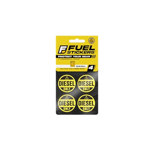 Image of Diesel Sticker, Weather Proof, Ultra Durable, All Purpose - 1 inch Fuel Label by Fuel Stickers - USA Made (4 Labels)